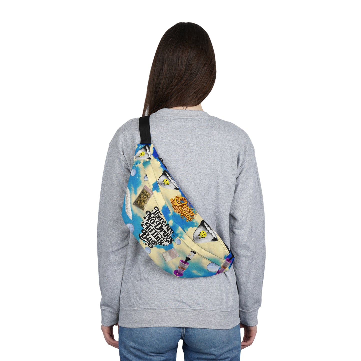 There Are No Drugs In This Bag Large Fanny Pack | Open Sesame Cloud Design