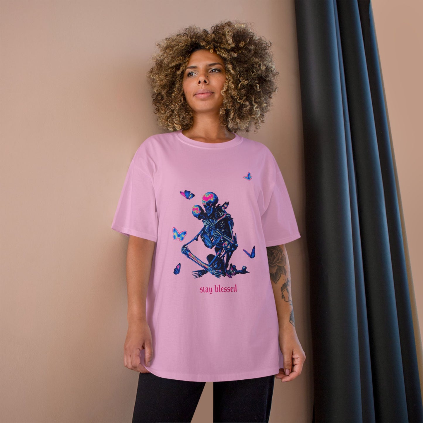 Stay Blessed Skeleton T-Shirt — Champion Tee