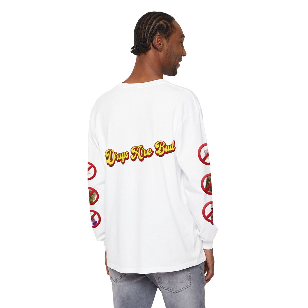 Don't Do Drugs Long Sleeve T-Shirt — Anti-Drug Graphic Tee with Smiley Design
