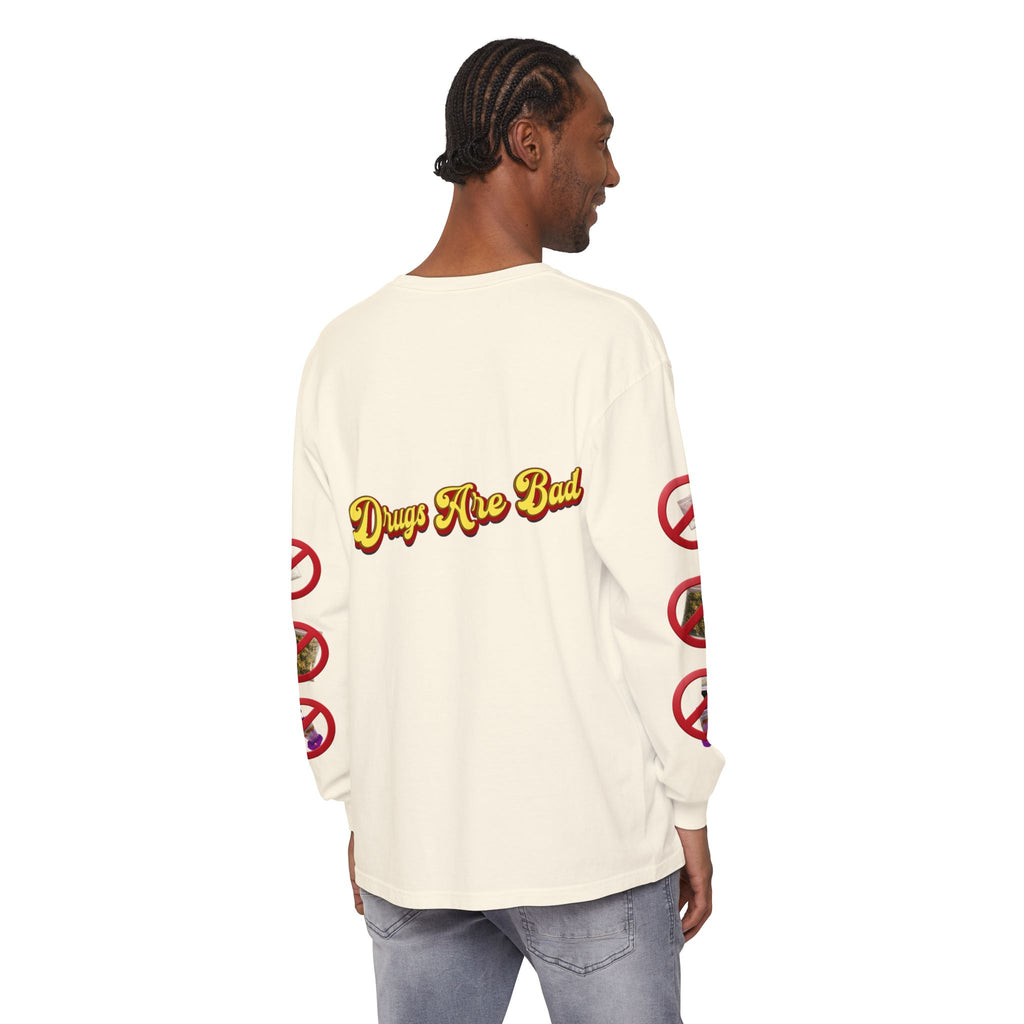 Don't Do Drugs Long Sleeve T-Shirt — Anti-Drug Graphic Tee with Smiley Design