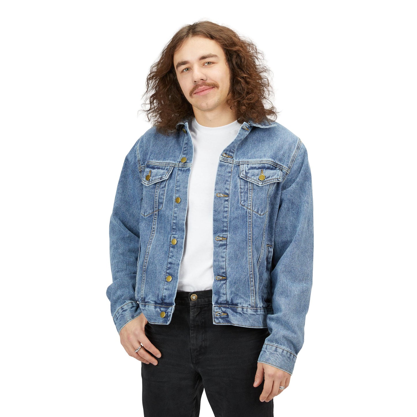 Stay Blessed Denim Jacket | Religious Graphic Back Patch
