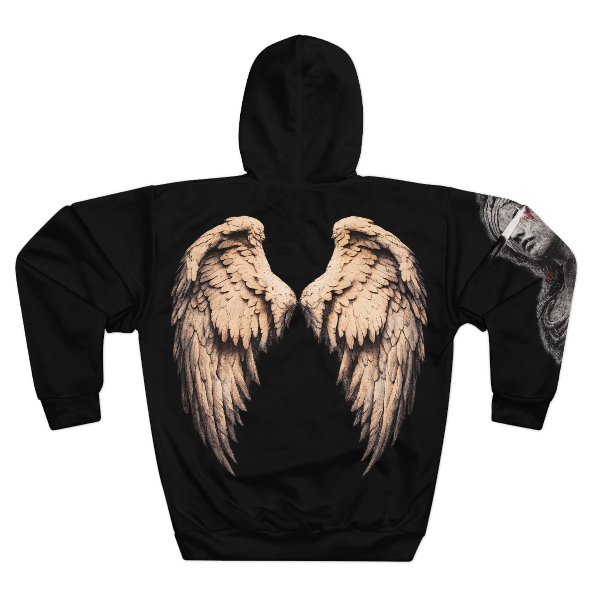 Gothic Angel Wings Pullover Hoodie — Lil Church Band Graphic
