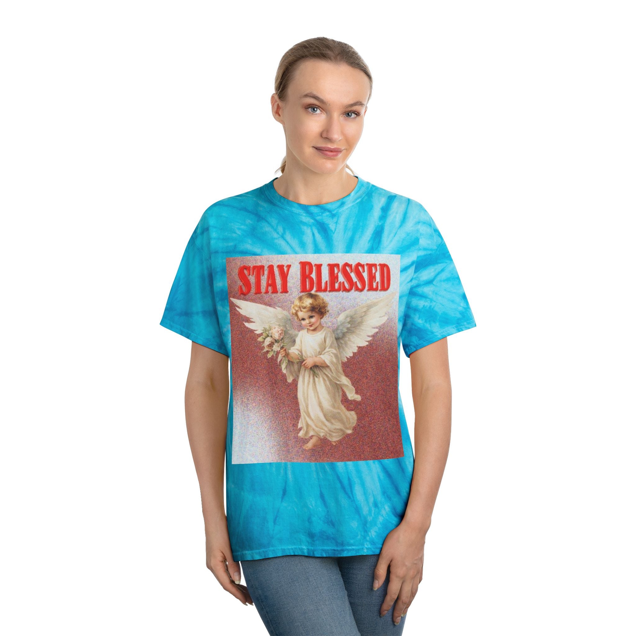 Stay Blessed Angel Tie-Dye Tee
