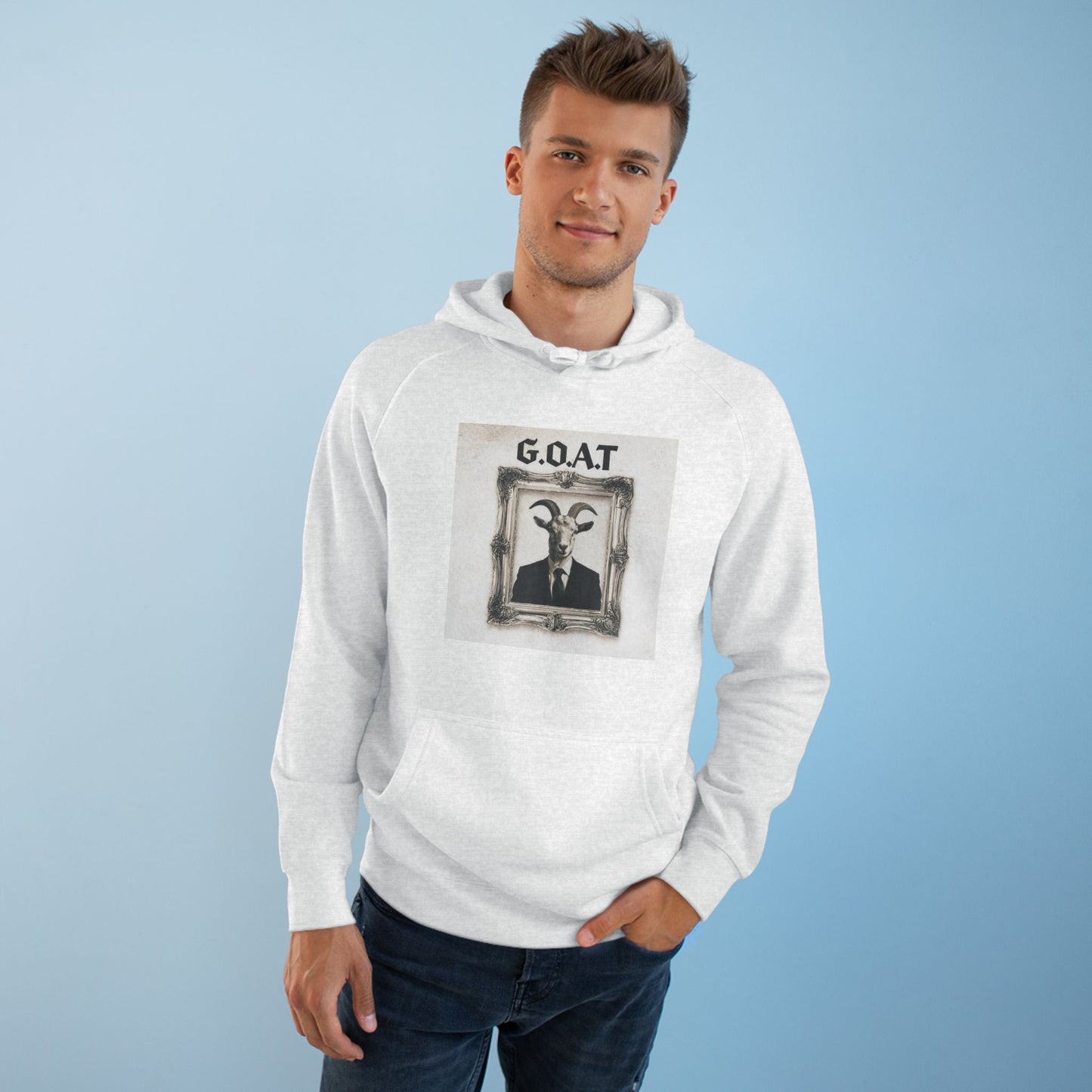 G.O.A.T. Portrait Hoodie — Vintage Goat Art Pullover