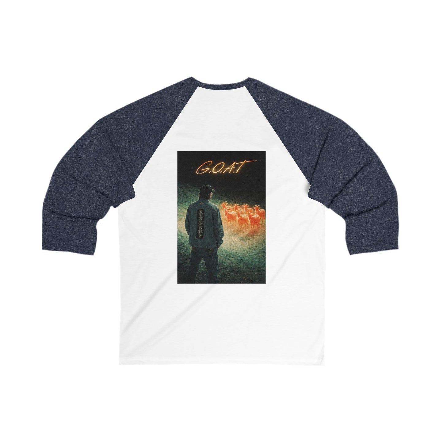 GOAT Baseball Tee — Vintage Asian-Inspired Goat Graphic 3/4 Sleeve Raglan