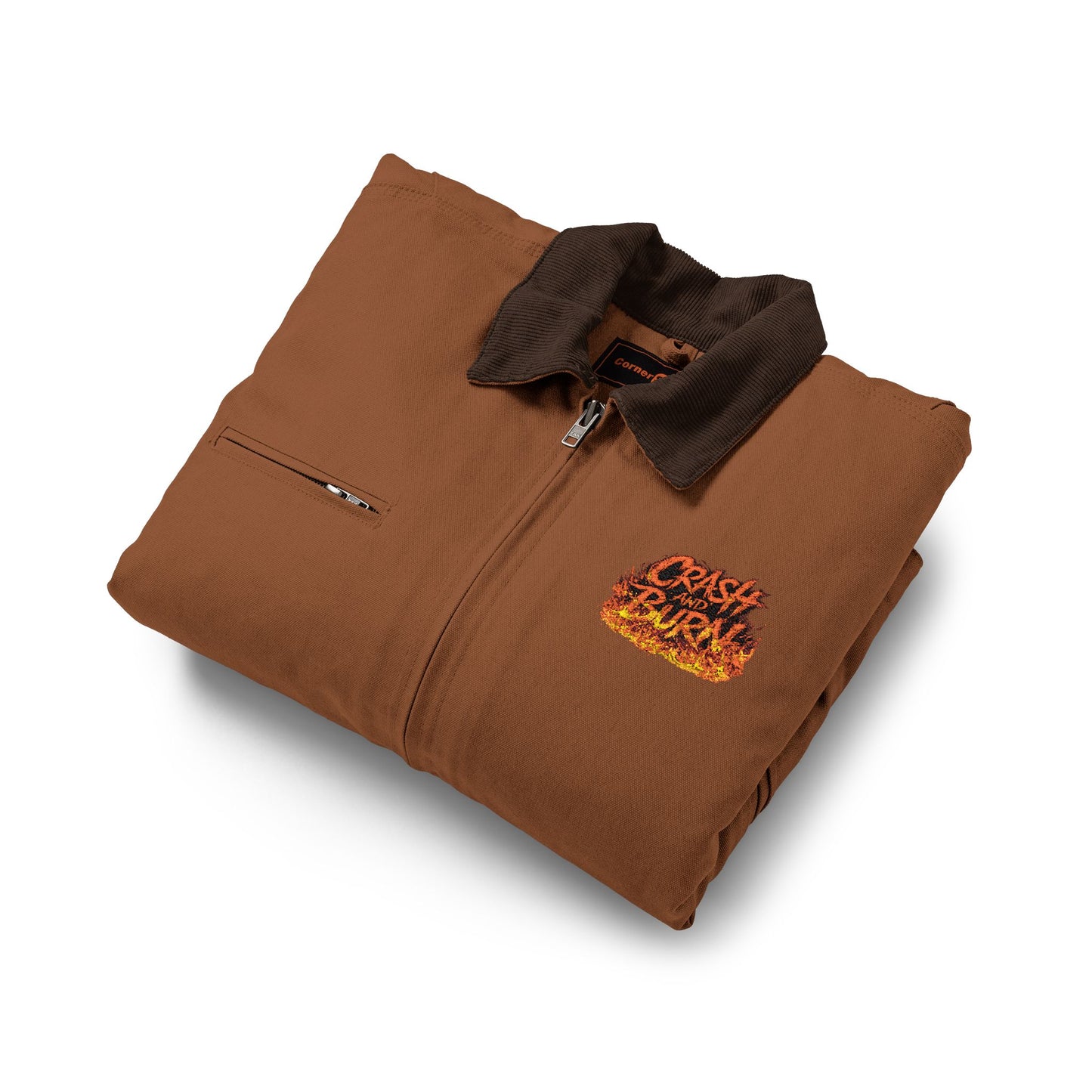 Embroidered  Crash And Burn Duck Cloth Work Jacket