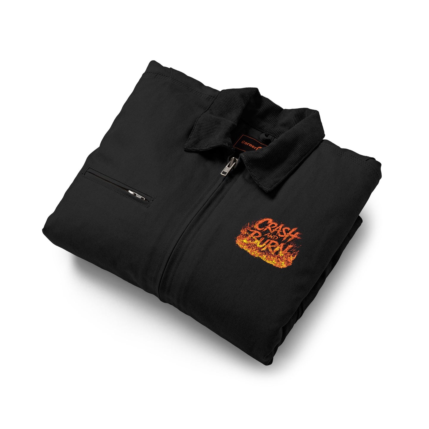 Embroidered  Crash And Burn Duck Cloth Work Jacket