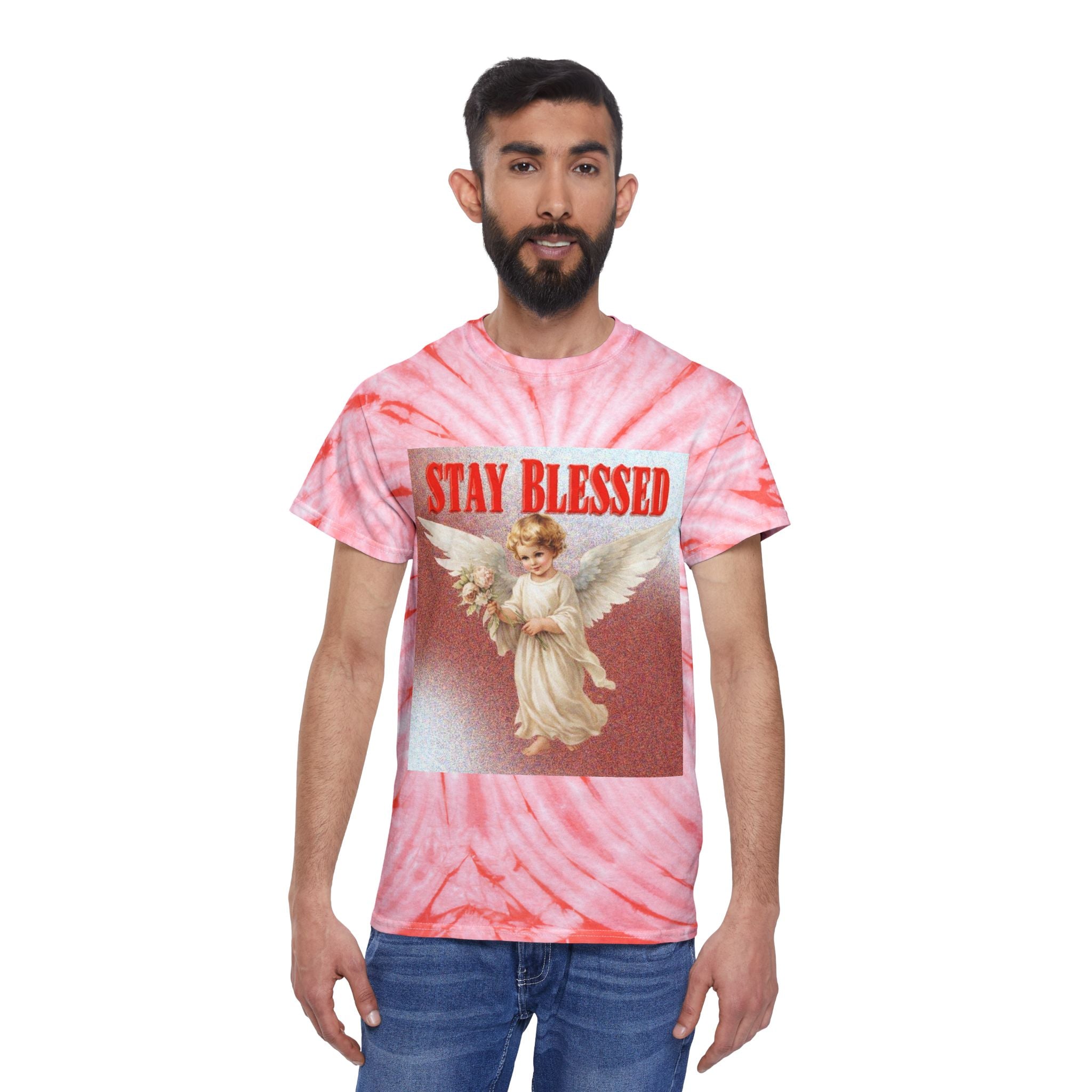Stay Blessed Angel Tie-Dye Tee