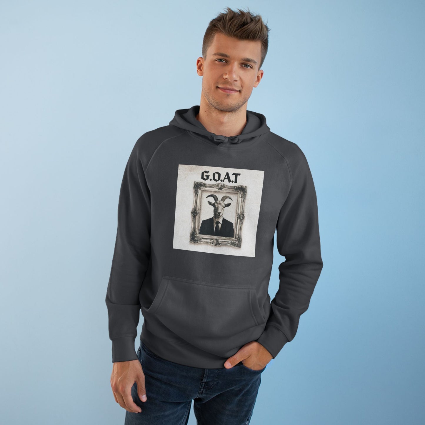 G.O.A.T. Portrait Hoodie — Vintage Goat Art Pullover