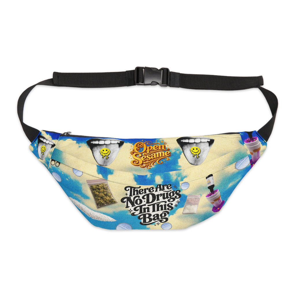 There Are No Drugs In This Bag Large Fanny Pack | Open Sesame Cloud Design