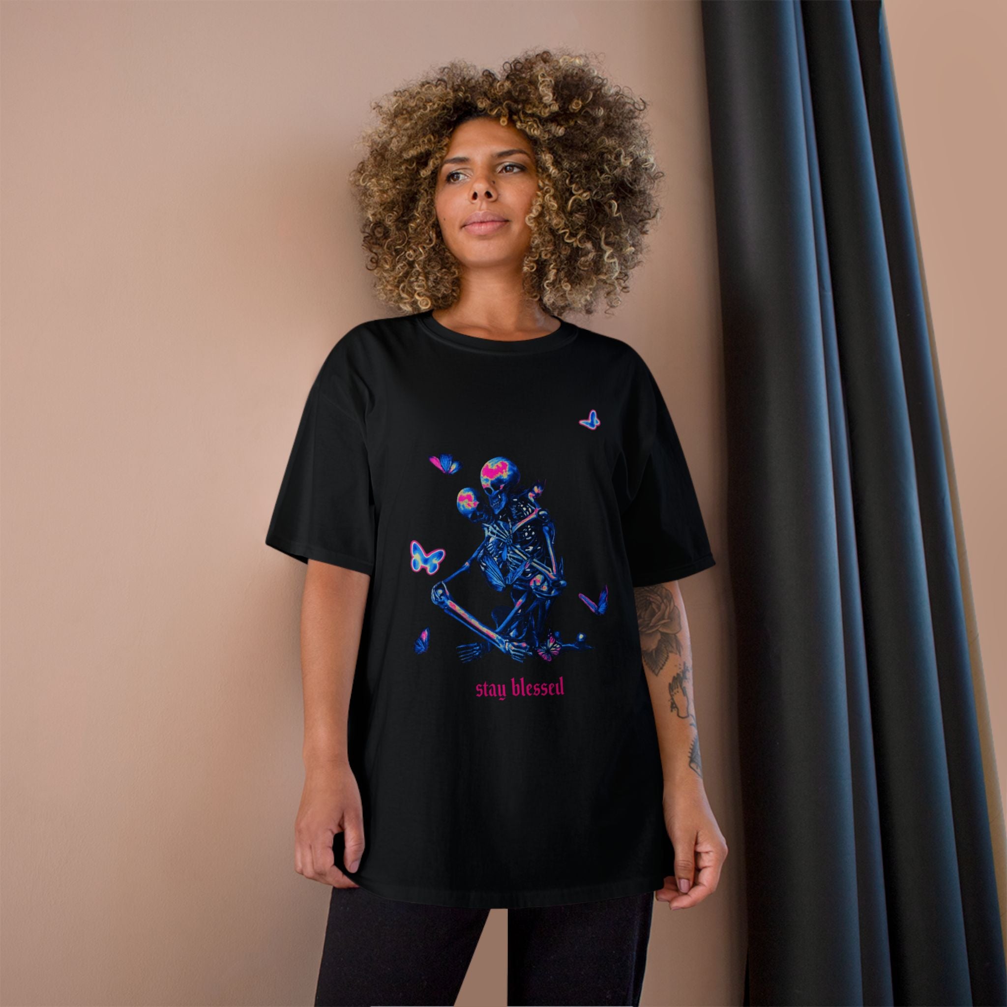 Stay Blessed Skeleton T-Shirt — Champion Tee