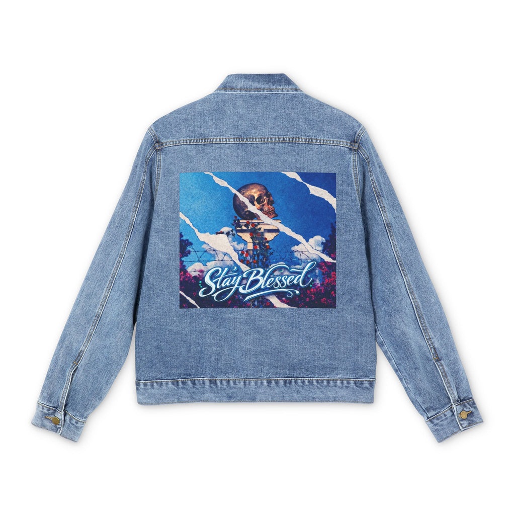 Stay Blessed Denim Jacket | Religious Graphic Back Patch