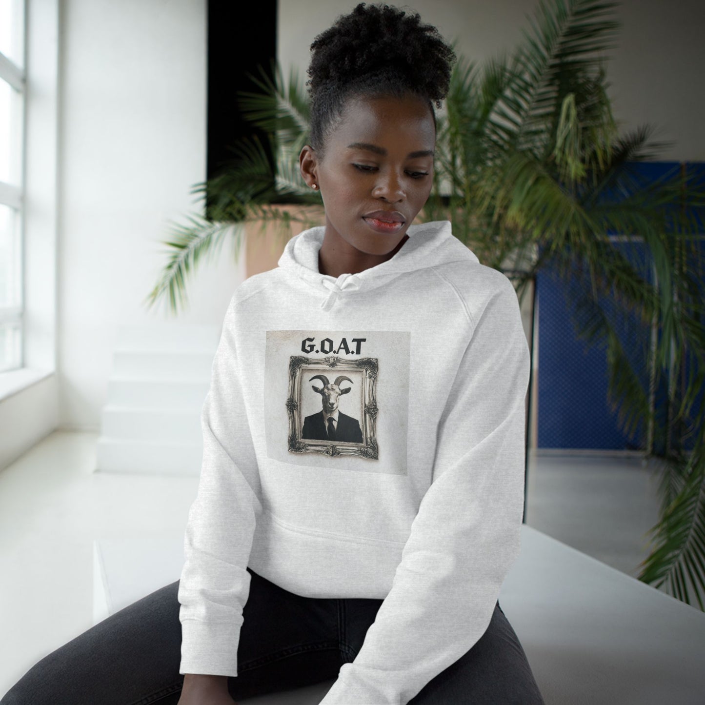 G.O.A.T. Portrait Hoodie — Vintage Goat Art Pullover