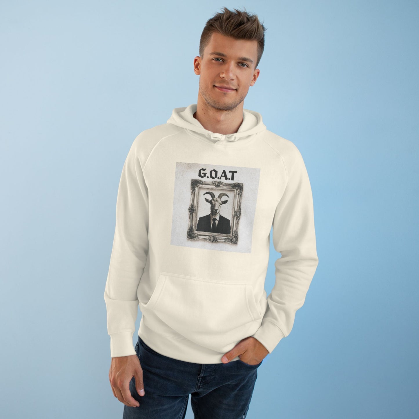 G.O.A.T. Portrait Hoodie — Vintage Goat Art Pullover
