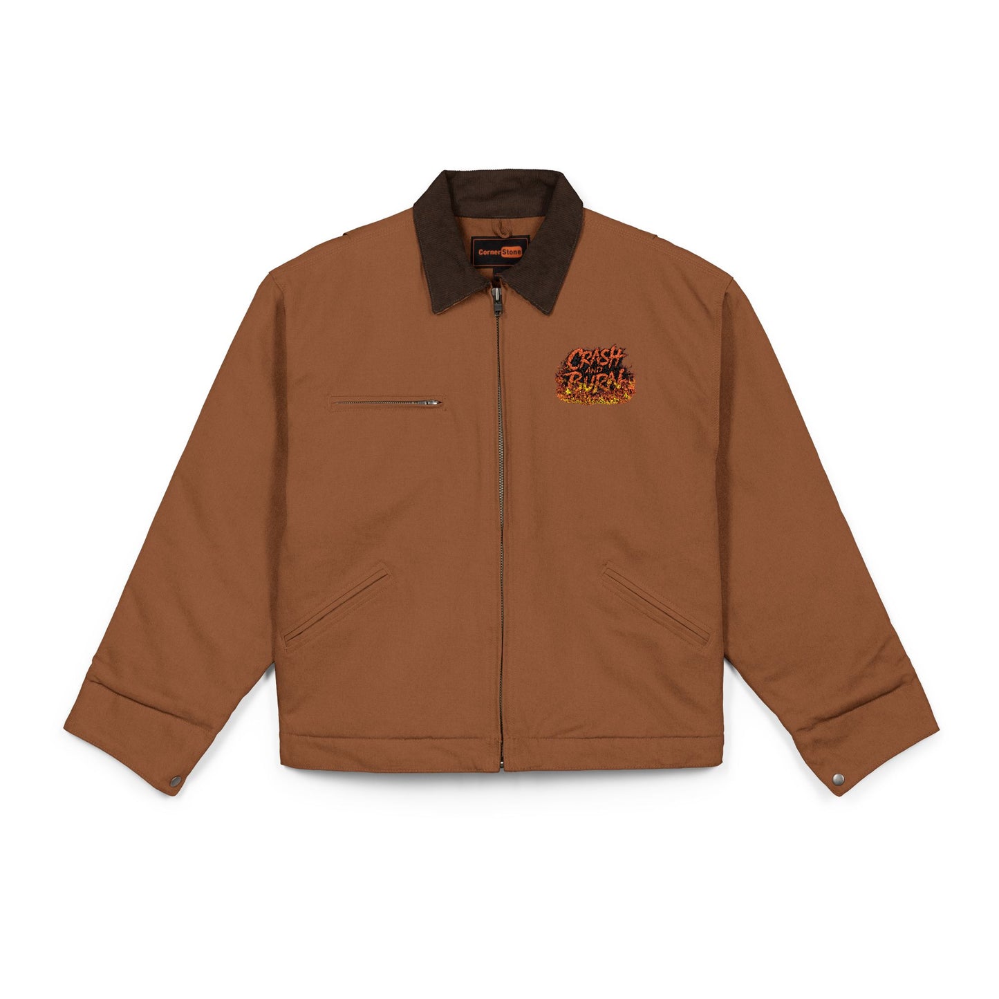 Embroidered  Crash And Burn Duck Cloth Work Jacket