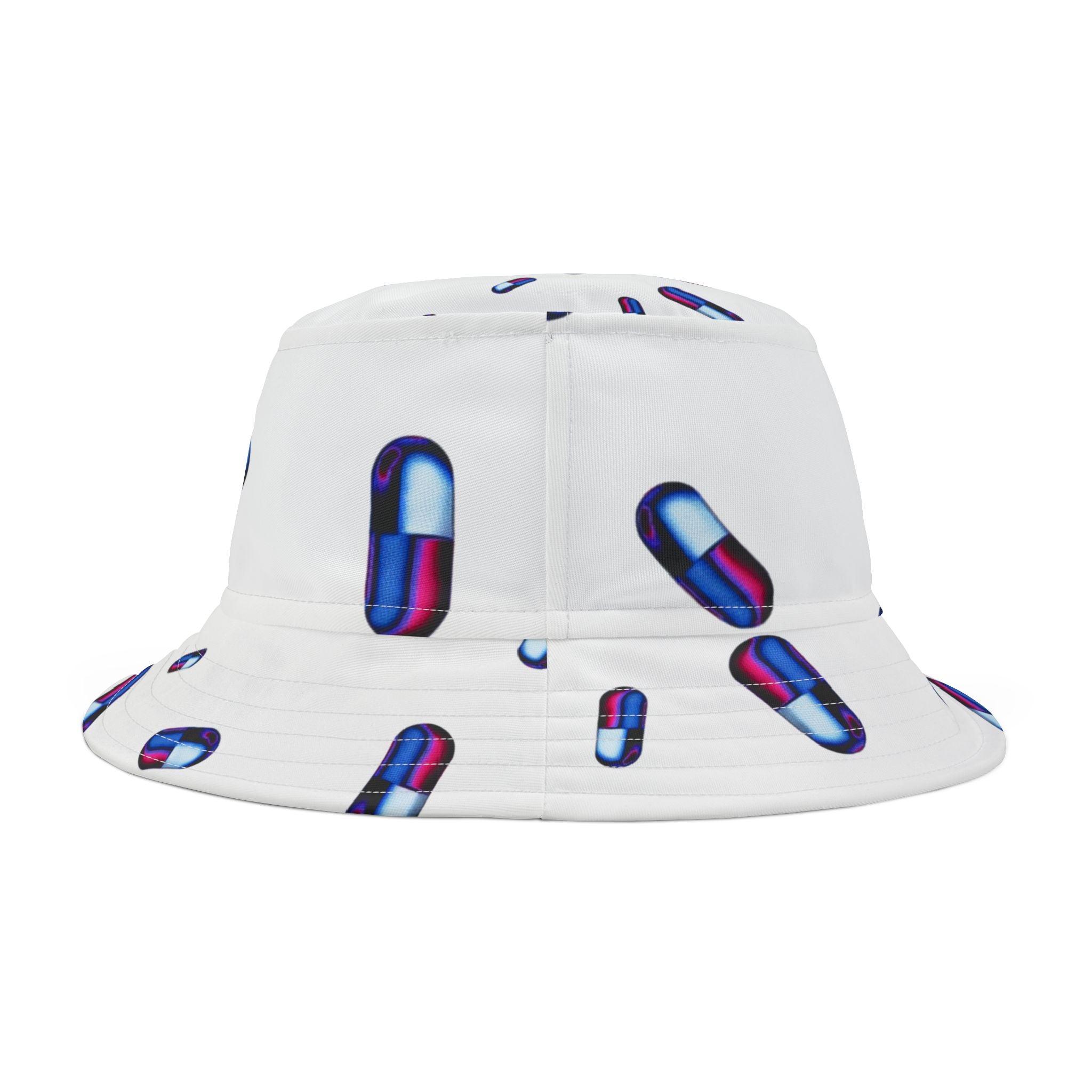 Neon Capsule Pattern Bucket Hat | Pill Print Bucket Hat