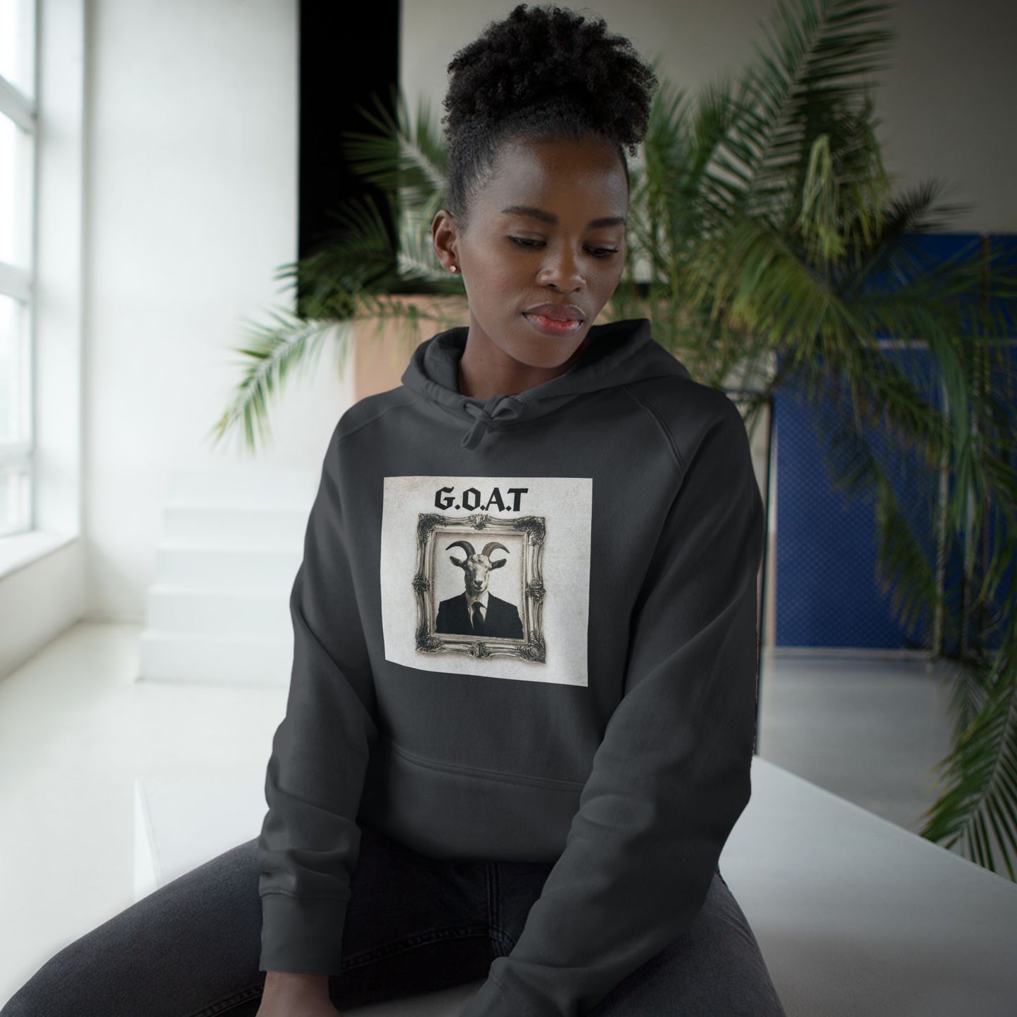 G.O.A.T. Portrait Hoodie — Vintage Goat Art Pullover