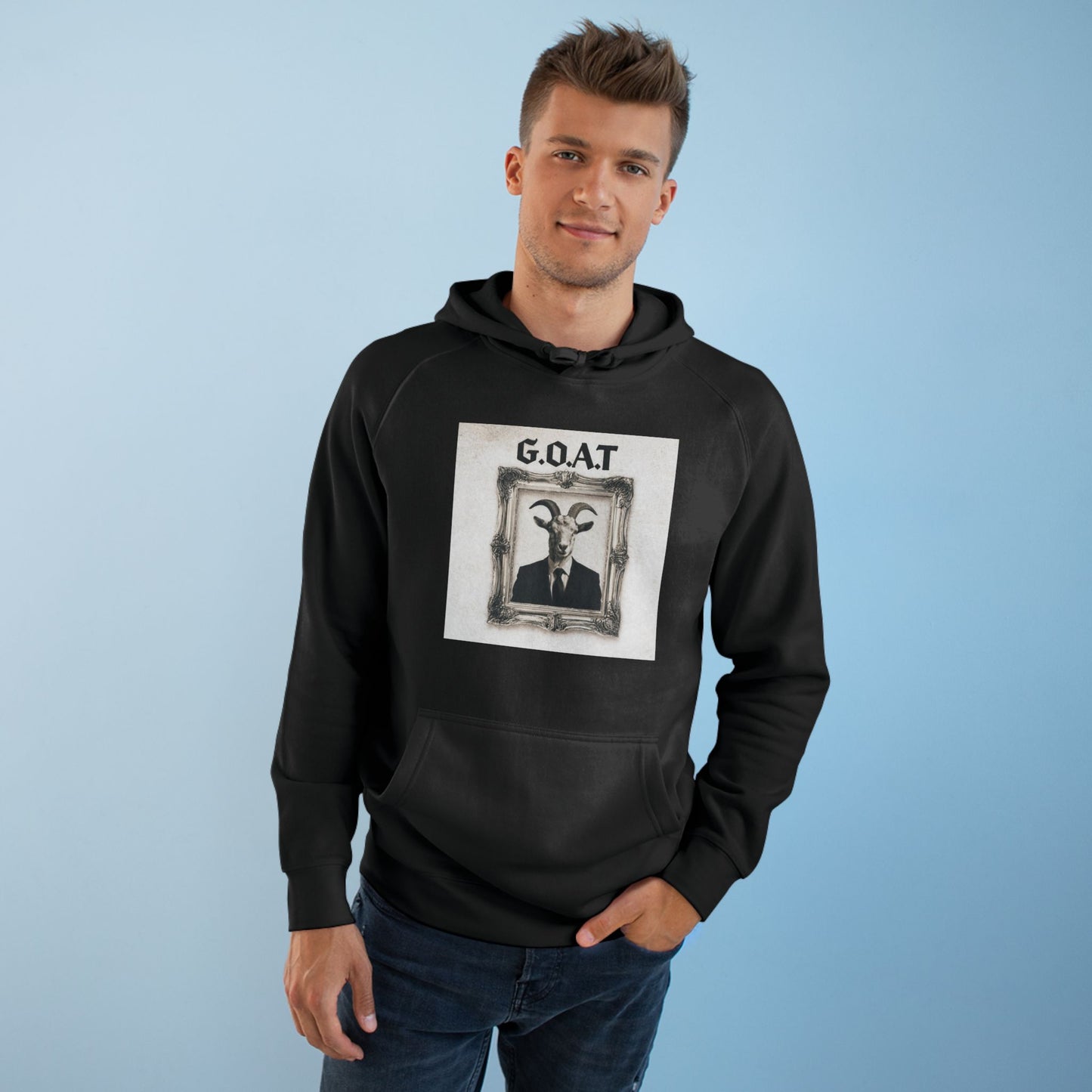 G.O.A.T. Portrait Hoodie — Vintage Goat Art Pullover