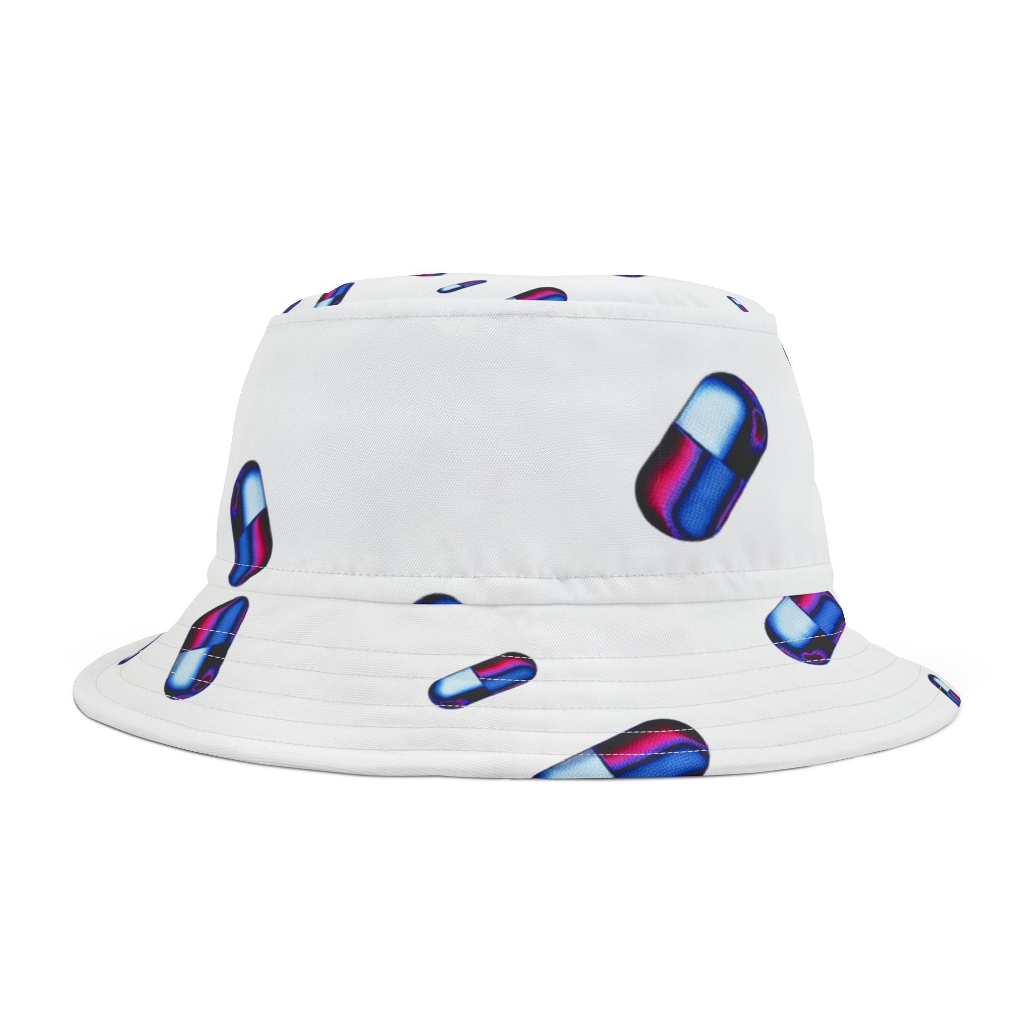 Neon Capsule Pattern Bucket Hat | Pill Print Bucket Hat