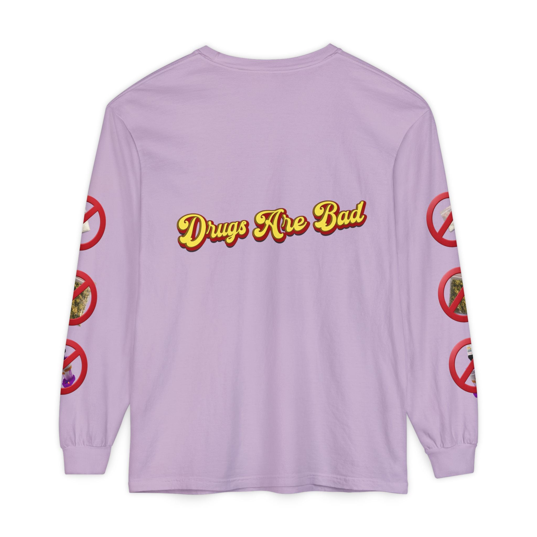 Don't Do Drugs Long Sleeve T-Shirt — Anti-Drug Graphic Tee with Smiley Design