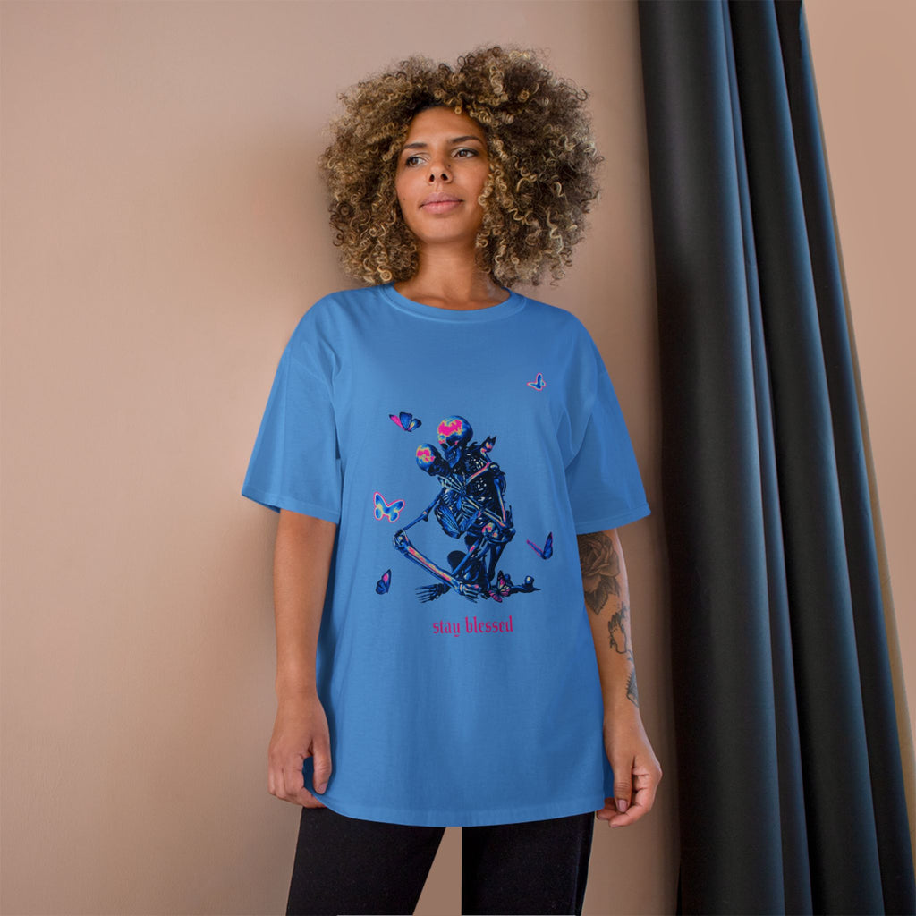 Stay Blessed Skeleton T-Shirt — Champion Tee