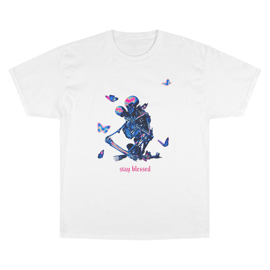 Stay Blessed Skeleton T-Shirt — Champion Tee
