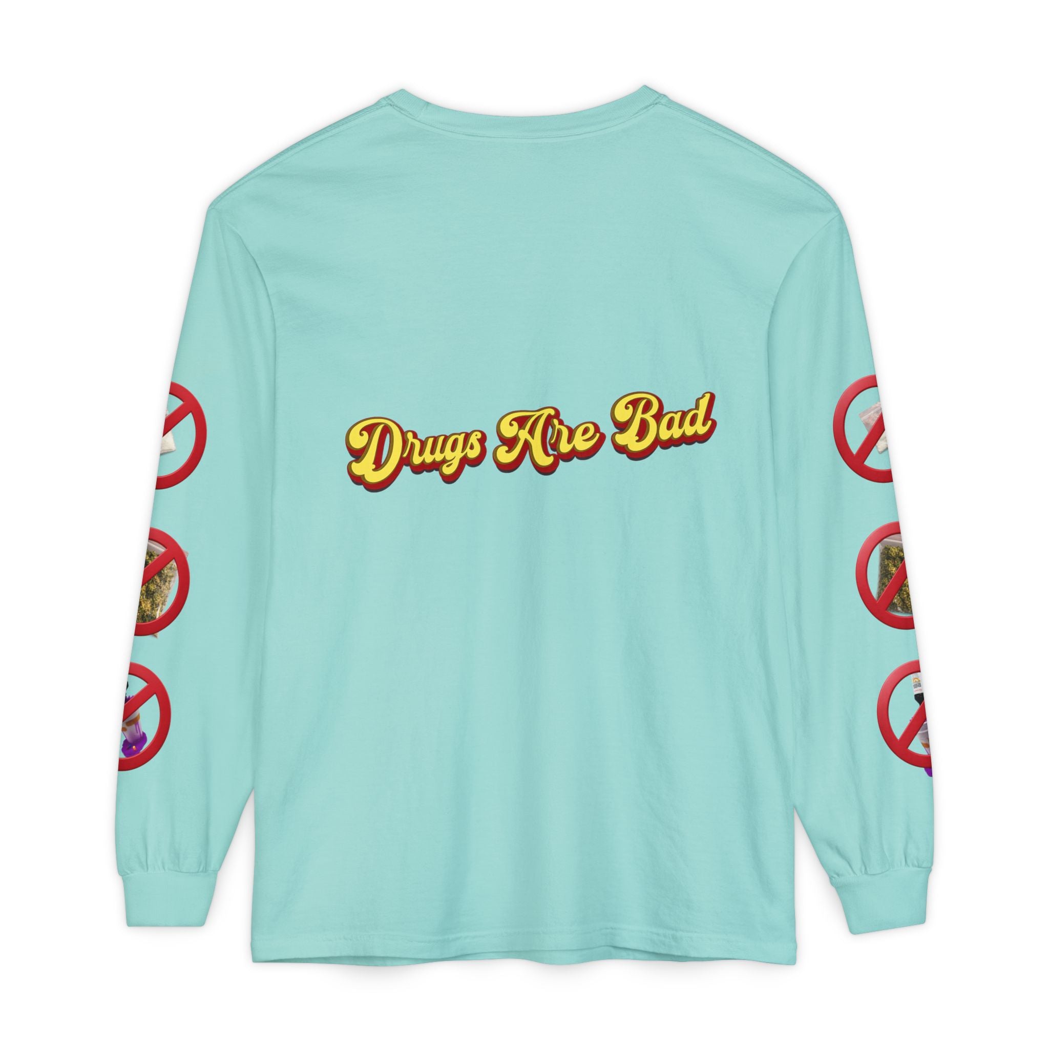 Don't Do Drugs Long Sleeve T-Shirt — Anti-Drug Graphic Tee with Smiley Design