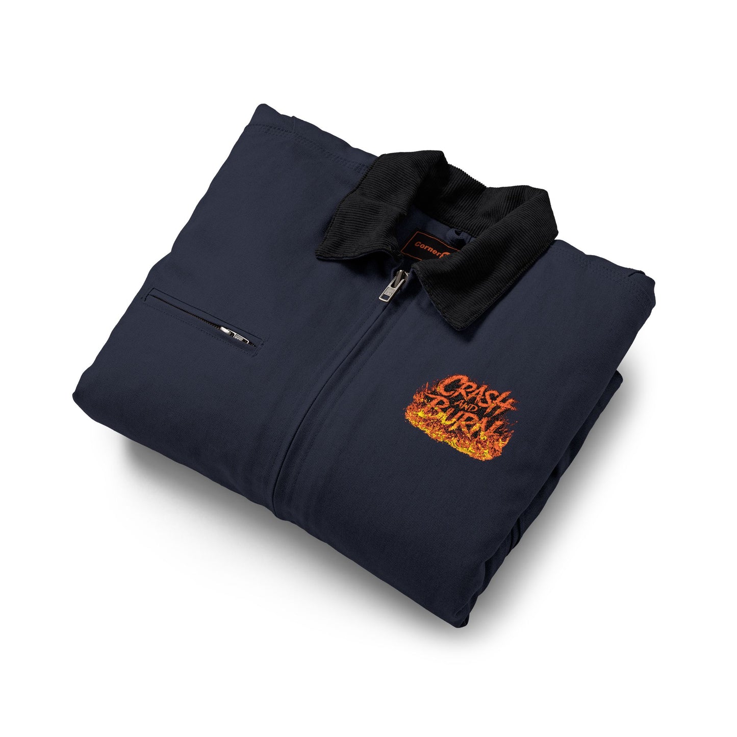 Embroidered  Crash And Burn Duck Cloth Work Jacket