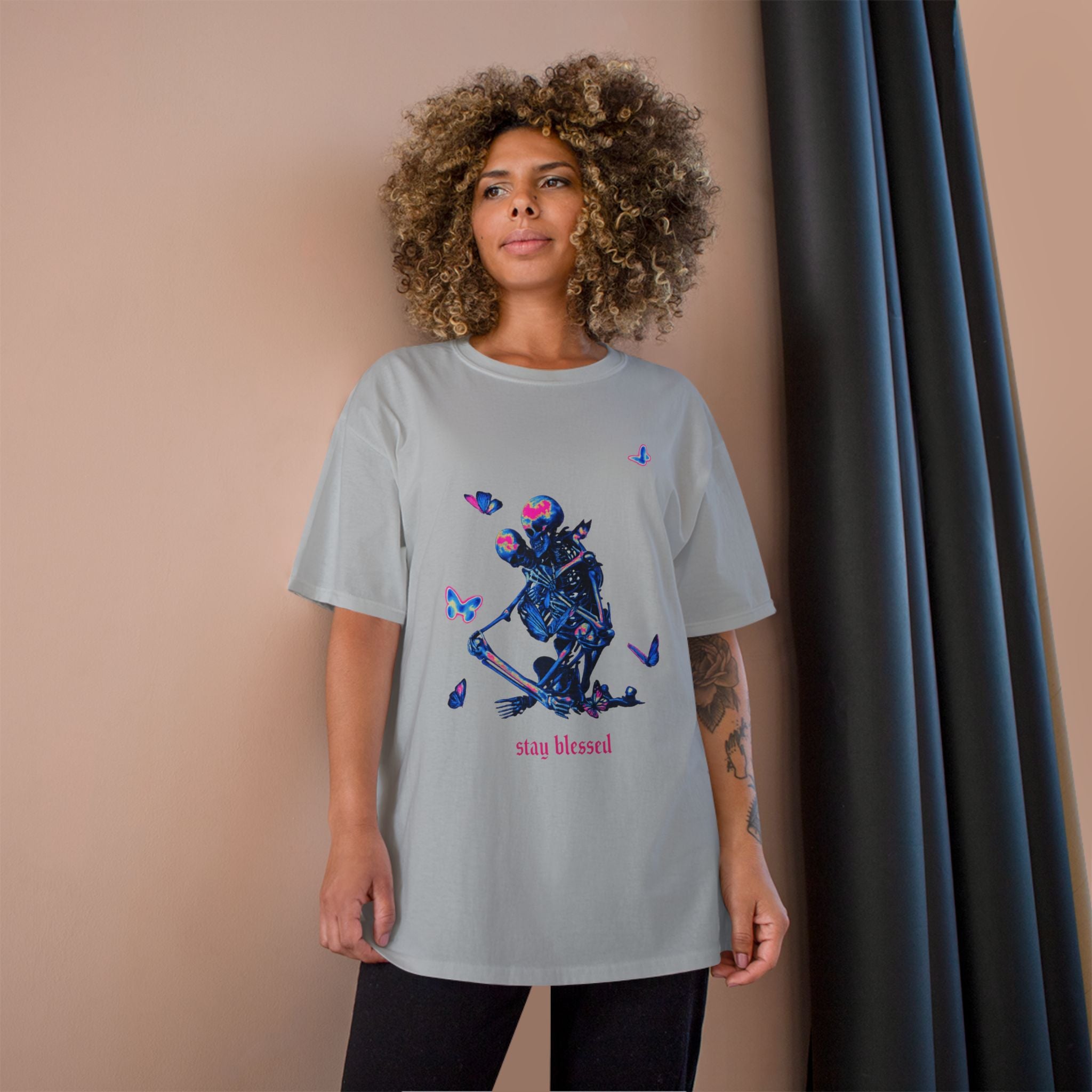 Stay Blessed Skeleton T-Shirt — Champion Tee