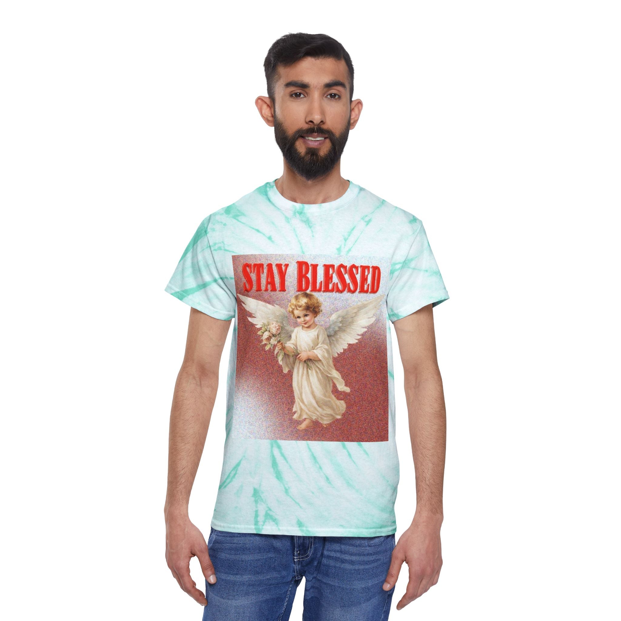 Stay Blessed Angel Tie-Dye Tee