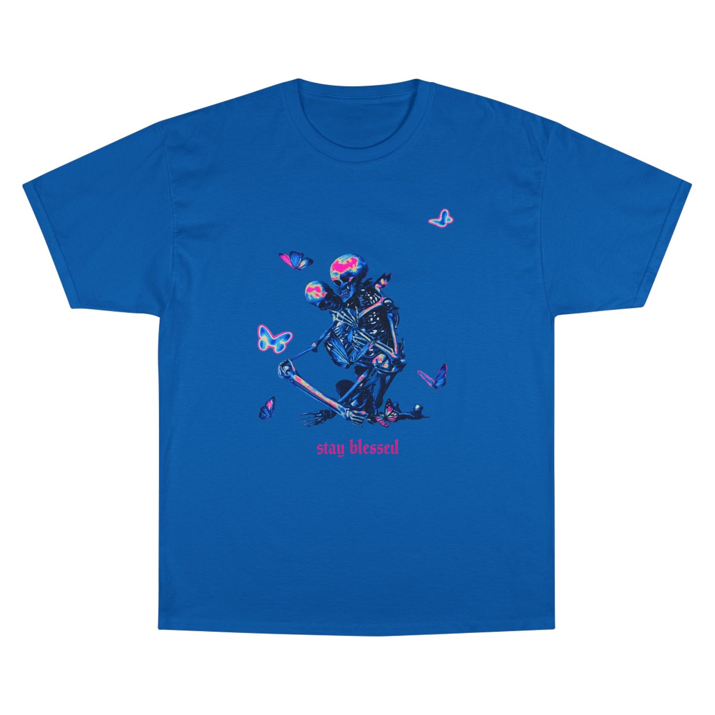 Stay Blessed Skeleton T-Shirt — Champion Tee
