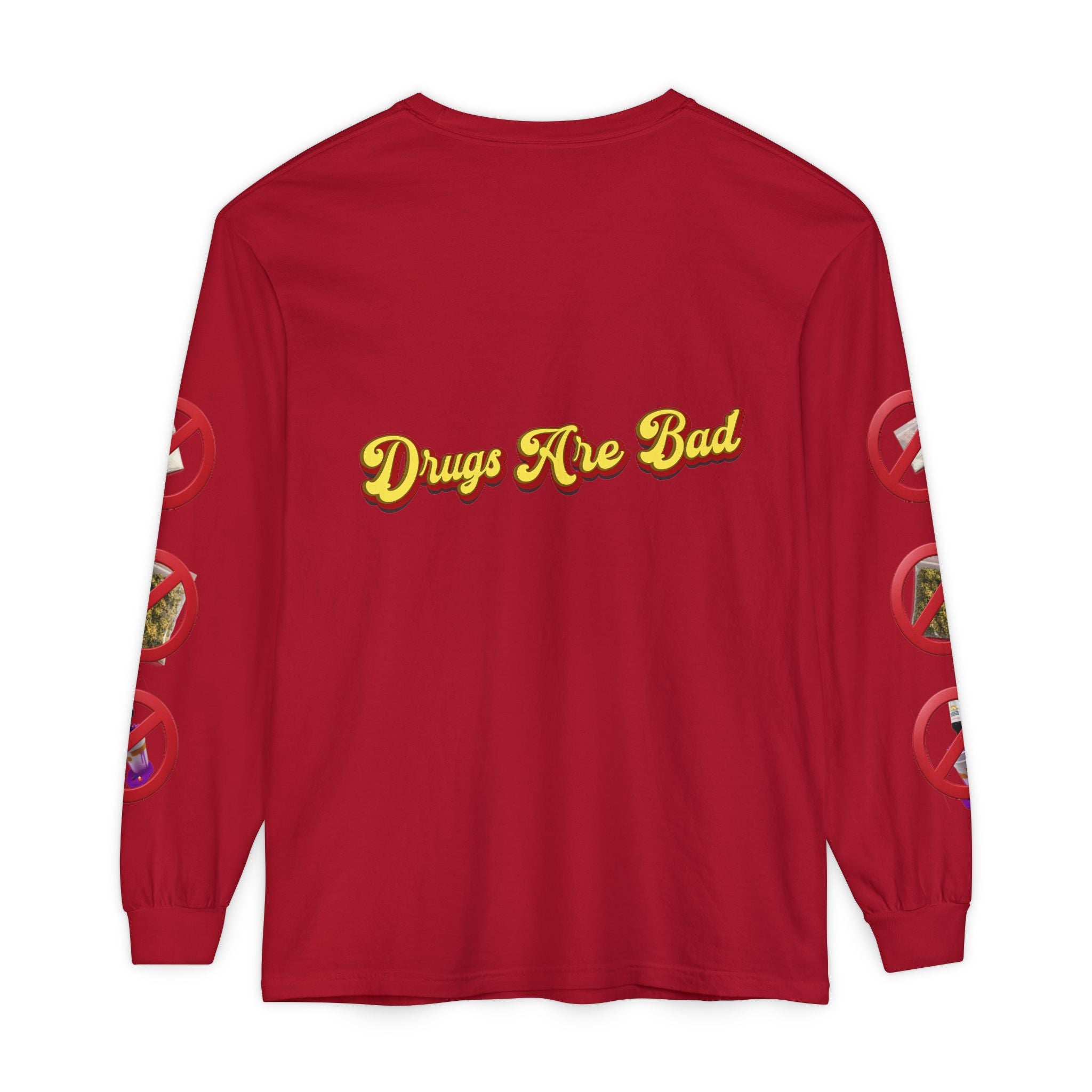 Don't Do Drugs Long Sleeve T-Shirt — Anti-Drug Graphic Tee with Smiley Design