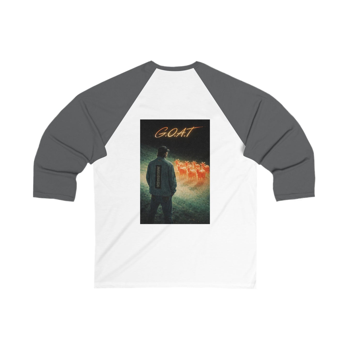 GOAT Baseball Tee — Vintage Asian-Inspired Goat Graphic 3/4 Sleeve Raglan