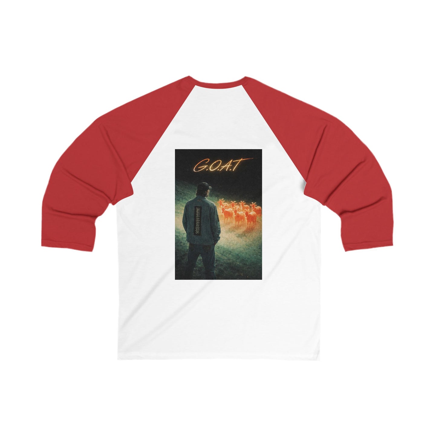GOAT Baseball Tee — Vintage Asian-Inspired Goat Graphic 3/4 Sleeve Raglan