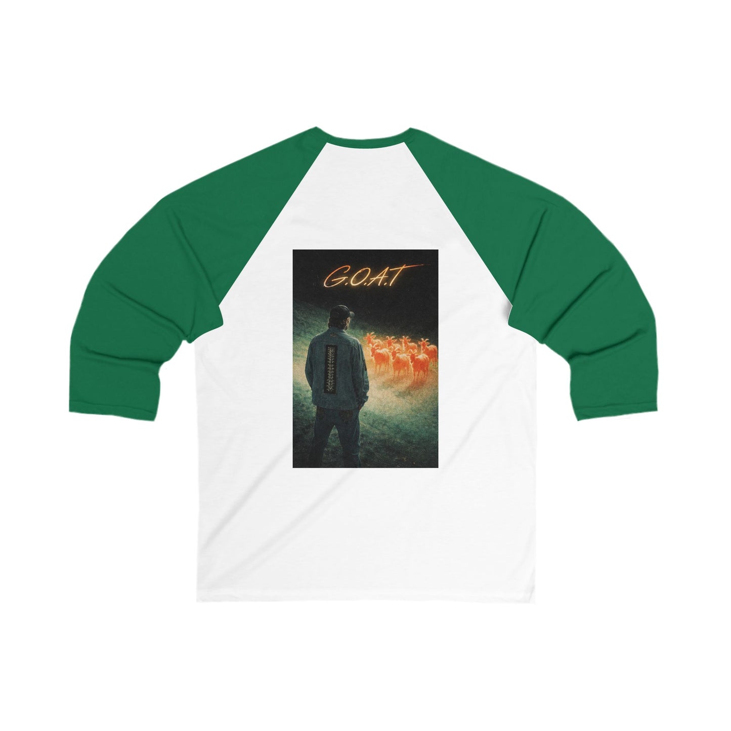 GOAT Baseball Tee — Vintage Asian-Inspired Goat Graphic 3/4 Sleeve Raglan