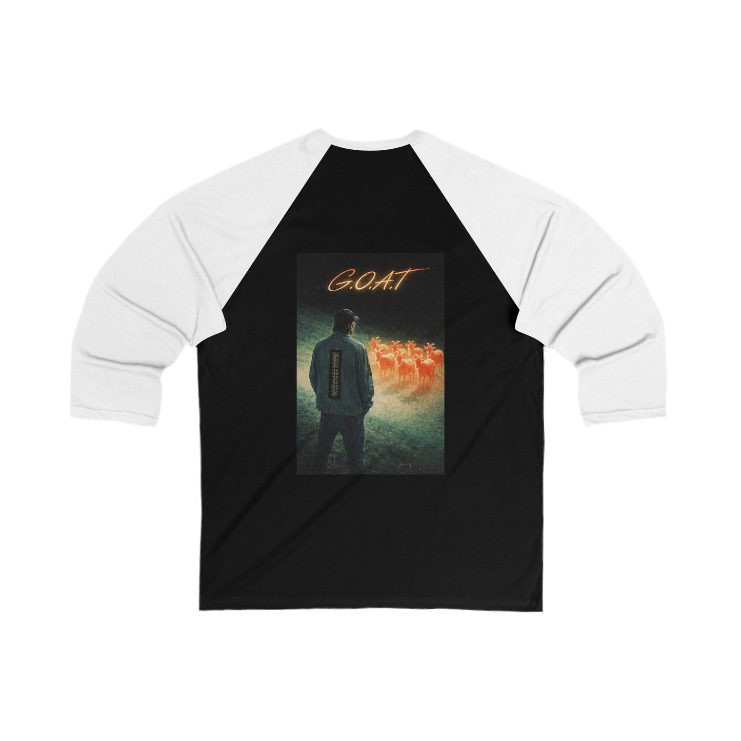 GOAT Baseball Tee — Vintage Asian-Inspired Goat Graphic 3/4 Sleeve Raglan