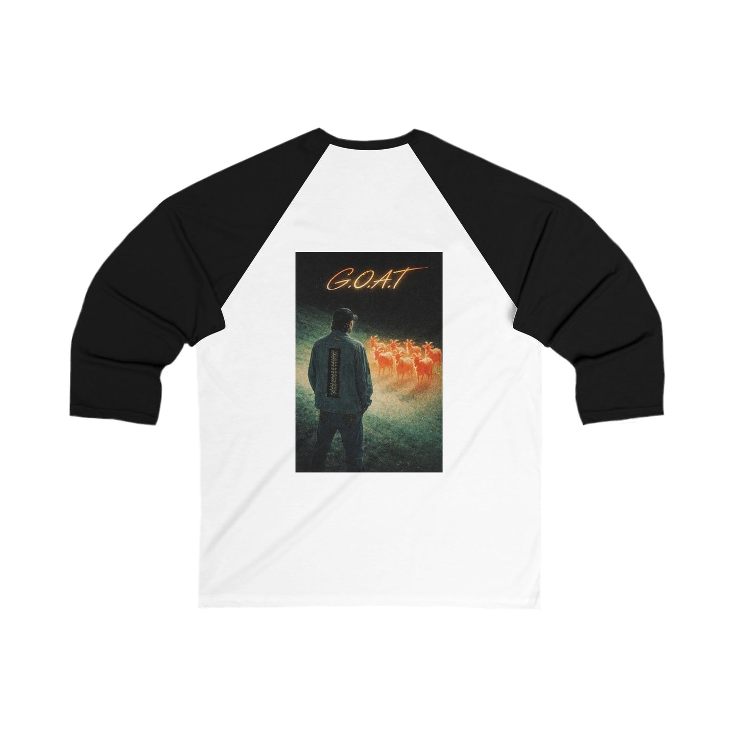 GOAT Baseball Tee — Vintage Asian-Inspired Goat Graphic 3/4 Sleeve Raglan