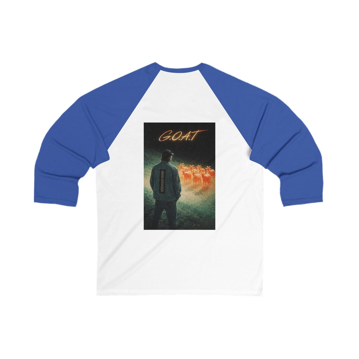 GOAT Baseball Tee — Vintage Asian-Inspired Goat Graphic 3/4 Sleeve Raglan