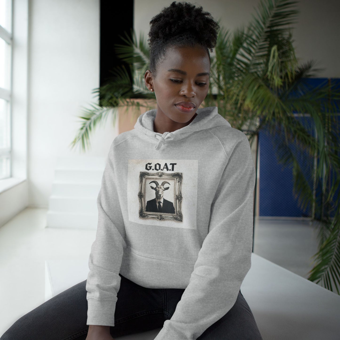 G.O.A.T. Portrait Hoodie — Vintage Goat Art Pullover