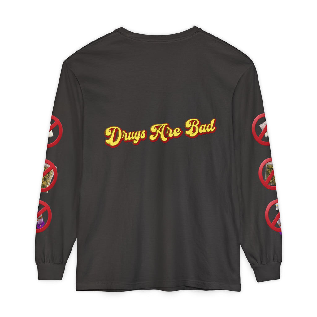 Don't Do Drugs Long Sleeve T-Shirt — Anti-Drug Graphic Tee with Smiley Design