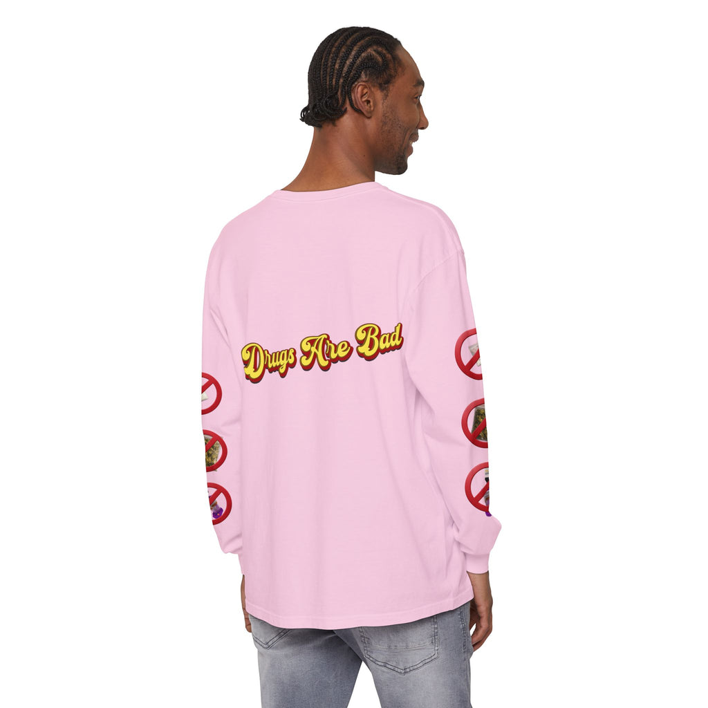 Don't Do Drugs Long Sleeve T-Shirt — Anti-Drug Graphic Tee with Smiley Design